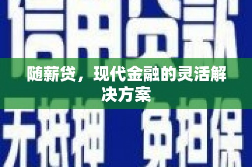 进贤随薪贷，现代金融的灵活解决方案