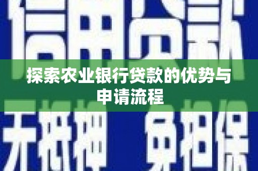 进贤探索农业银行贷款的优势与申请流程