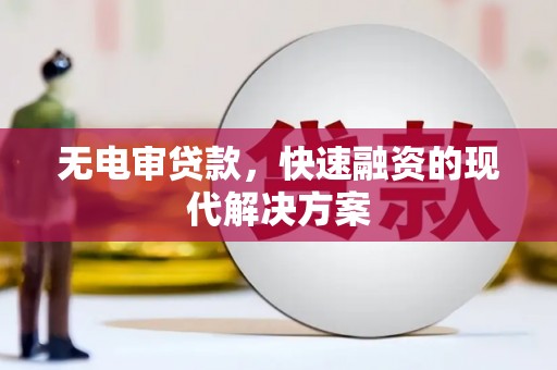 进贤无电审贷款，快速融资的现代解决方案