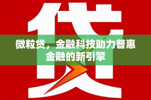 进贤微粒贷，金融科技助力普惠金融的新引擎