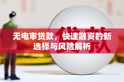 进贤无电审贷款，快速融资的新选择与风险解析