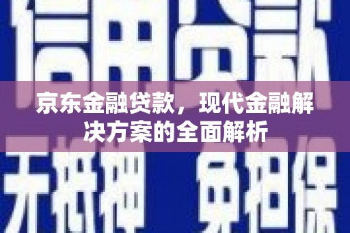 进贤京东金融贷款，现代金融解决方案的全面解析