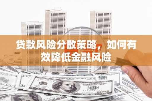 进贤贷款风险分散策略，如何有效降低金融风险