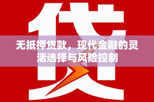 进贤无抵押贷款，现代金融的灵活选择与风险控制