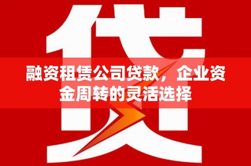 进贤融资租赁公司贷款，企业资金周转的灵活选择