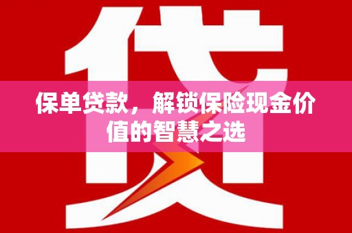 进贤保单贷款，解锁保险现金价值的智慧之选