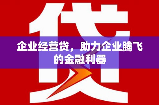 进贤企业经营贷，助力企业腾飞的金融利器