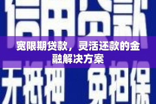 进贤宽限期贷款，灵活还款的金融解决方案