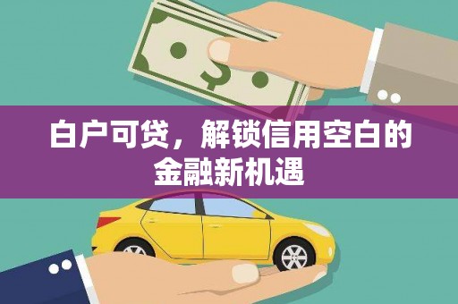 进贤白户可贷，解锁信用空白的金融新机遇