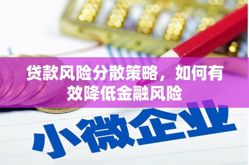 进贤贷款风险分散策略，如何有效降低金融风险