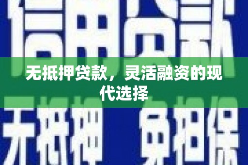 进贤无抵押贷款，灵活融资的现代选择
