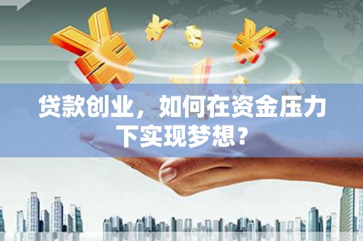 进贤贷款创业，如何在资金压力下实现梦想？