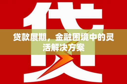 进贤贷款展期，金融困境中的灵活解决方案