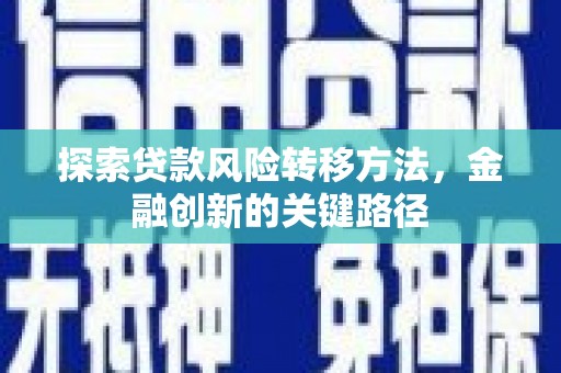 进贤探索贷款风险转移方法，金融创新的关键路径