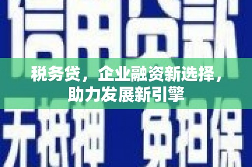 进贤税务贷，企业融资新选择，助力发展新引擎