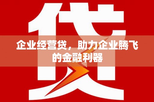 进贤企业经营贷，助力企业腾飞的金融利器